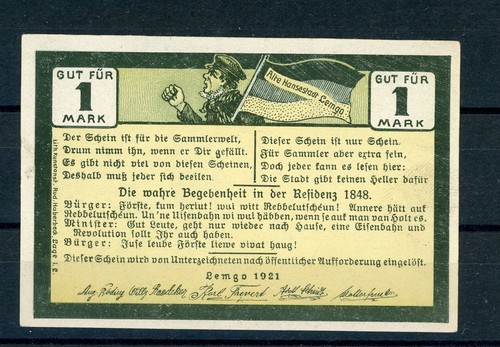 Lemgo mark notgeld ohne - mark, kn