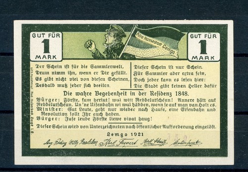 Lemgo mark notgeld mit - lemgo,